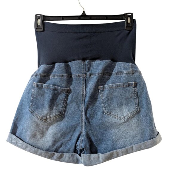 HOFISH Over the Belly Maternity Shorts Size L โ Comfy Stretch Cotton with Pocket - Picture 2 of 8